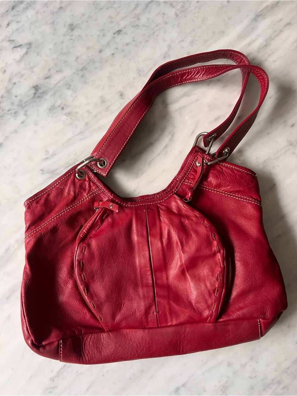 Vintage Naturalizer Red Leather Shoulder Bag